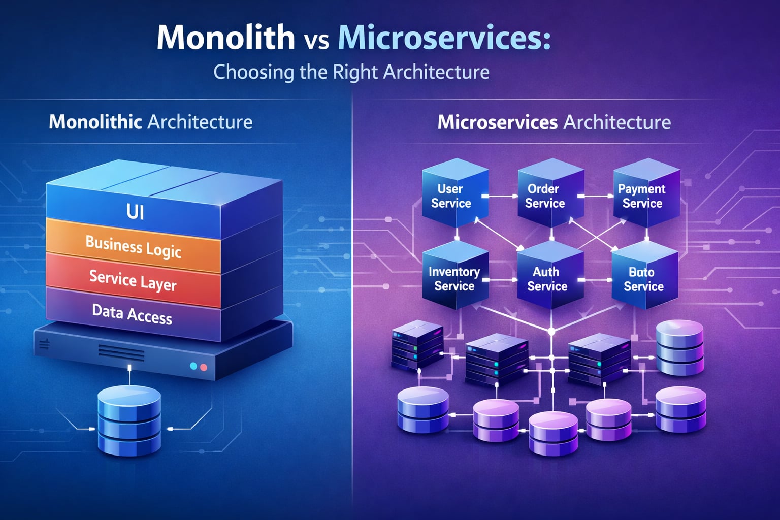 Monolith vs Microservices: Pros, Cons, and When to Choose