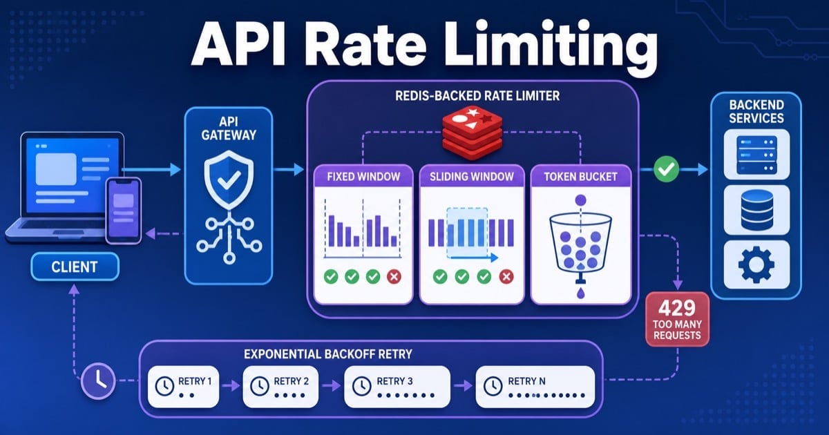 API Rate Limiting: Fixed Window, Sliding Window and Token Bucket
