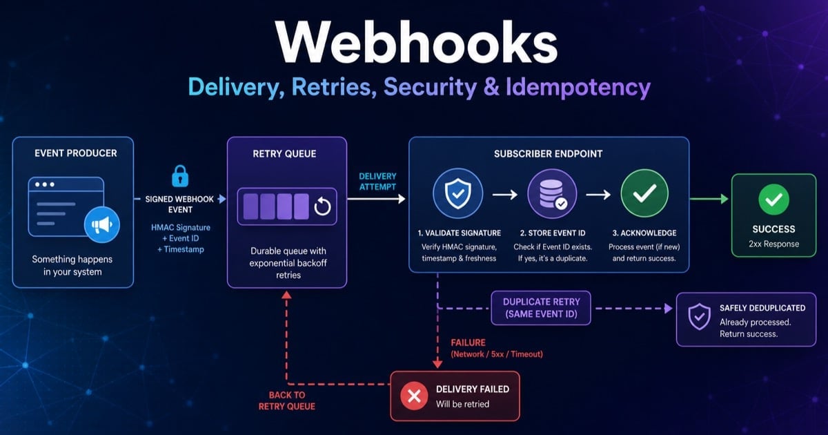Webhooks Explained: Delivery, Retries, Security and Idempotency