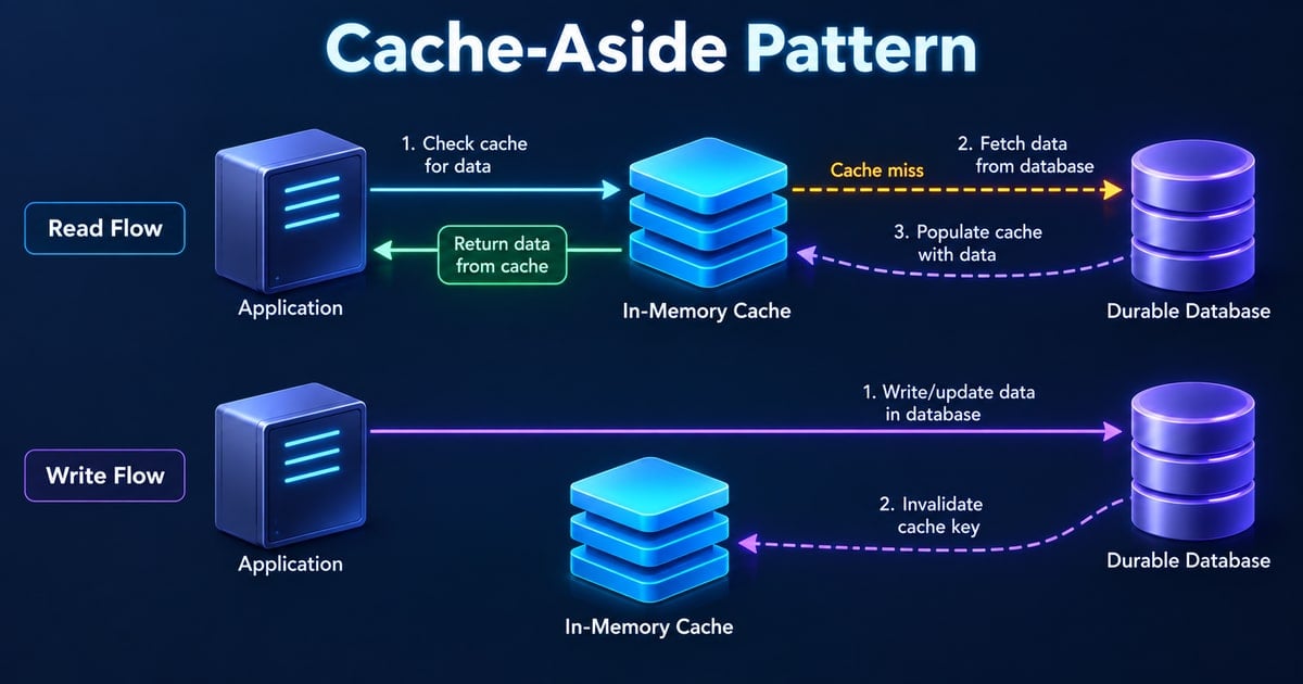Cache-aside pattern read and write flows
