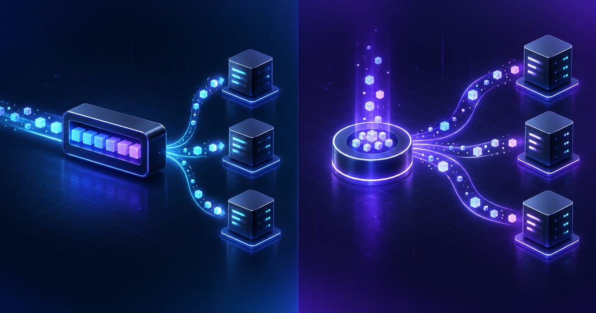 Queue vs pub/sub patterns for tasks and event fanout