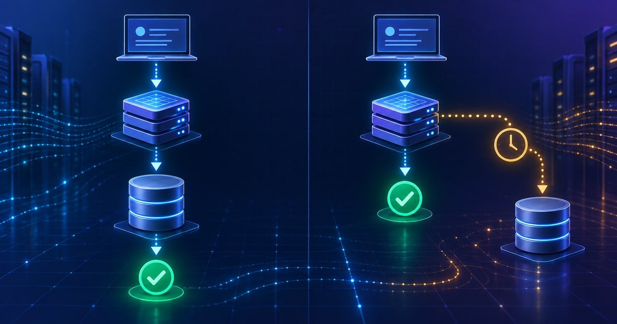 Write-through versus write-back caching